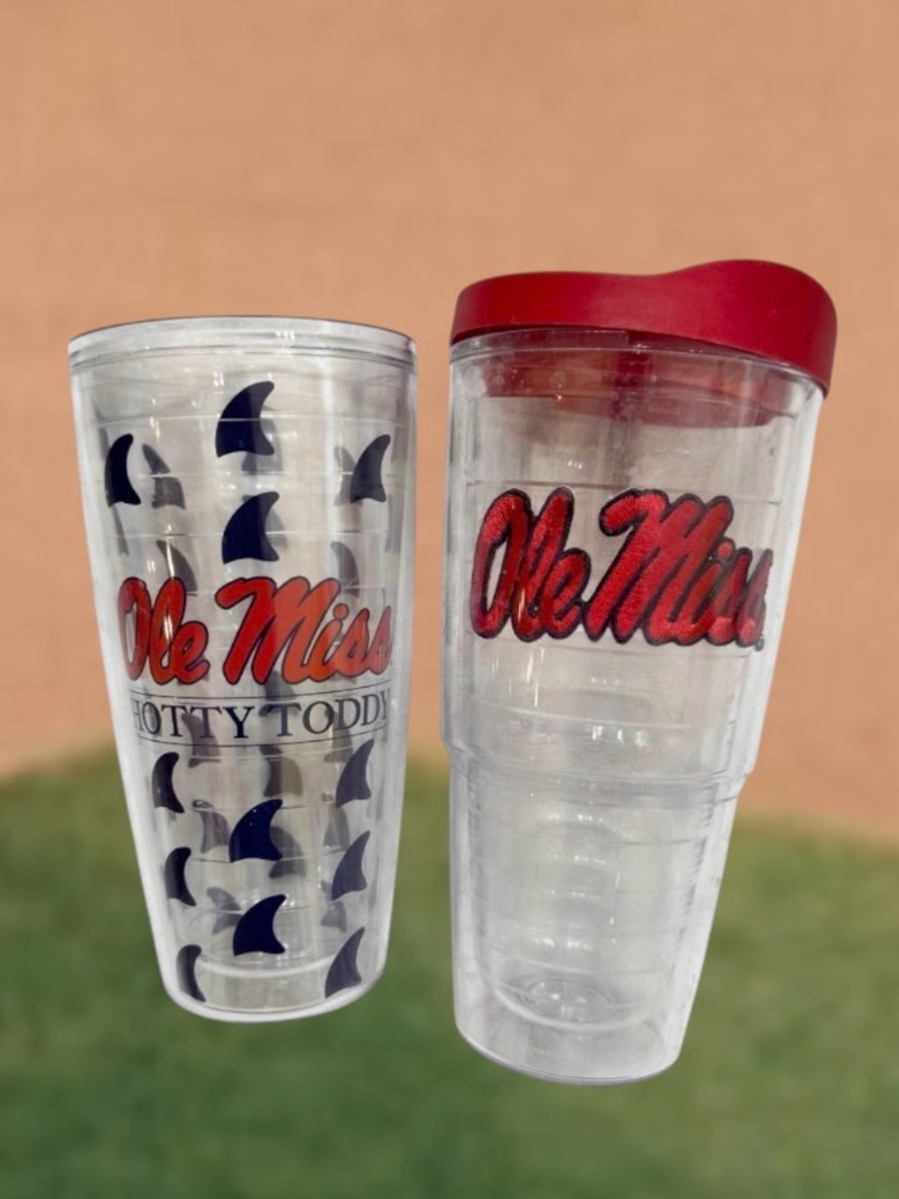 Bundle OLE MISS Tervis 24 oz plastic tumbler insulated fins up drink ware cups l